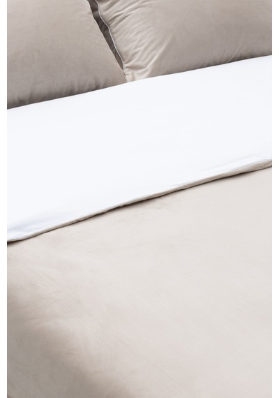 Koza Home Linda Vizon Kadife Çift Kişilik Nevresim Takımı 200x220 4 Yastıkl Vizon