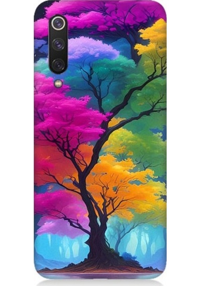 Xiaomi Mi 9se Uyumlu Renkli Hayat Ağacı Desenli Silikon Kılıf