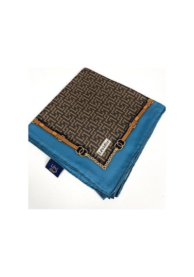 Levidor Twill İpek Eşarp-0944 Kahve-mavi