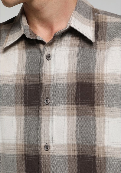 Colin's Colins Regular Fit Shirt Neck Ekoseli Erkek Kahverengi Uzun Kol Gömlek Cl1082338 Q1.v1 Brw