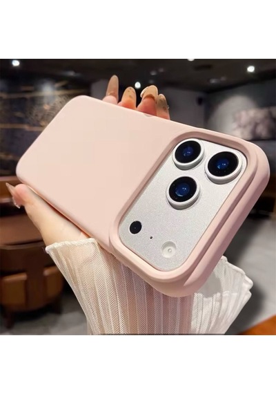 Apple Uyumlu iPhone 17 Pro Kılıf Kamera Çıkıntılı Yumuşak Silikon İçi Kadife Lansman Kapak . Pudra