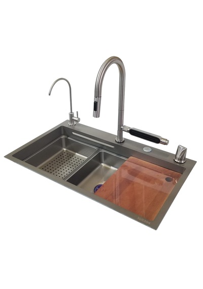 Akıllı Eviye Ve Spiralli Batarya Seti Ss304 75x45x22cm T.410