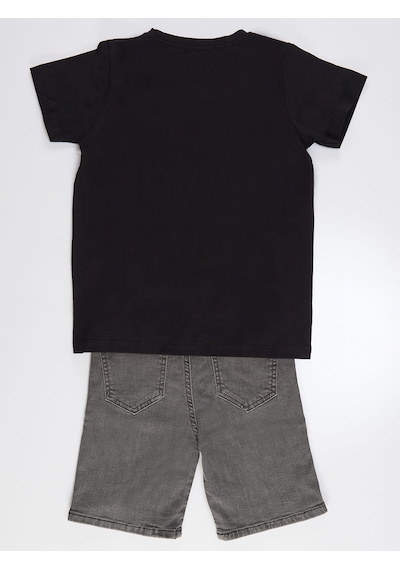 Fast Erkek Çocuk T-shirt Denim Şort Takım