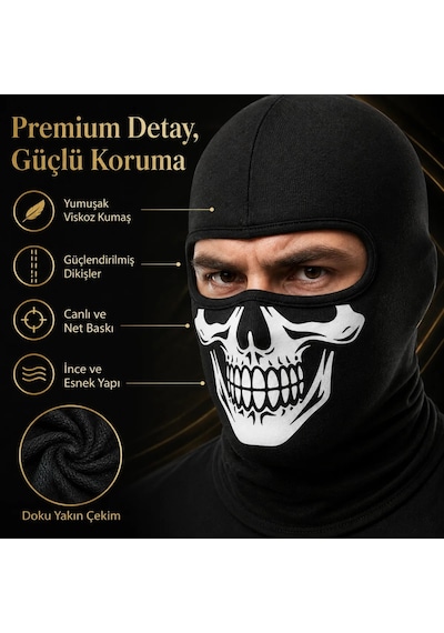 Northcity Unisex Kuru Kafa Baskılı Balaklava 1 Adet Tek Beden Viskoz Kask İçi Motosiklet Maskesi Beyaz 20 Adet