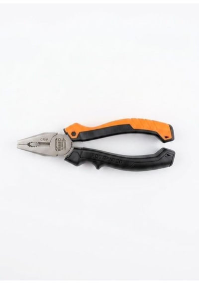 Bısso Profesyonel Kombine Pense 180mm / 7 - Birinci Kalite Cr-v Çelik, Usta Ve Tamirat Tipi Güçlendirilmiş Tel Kesici Ve Tutucu Pense, Ergonomik İzoleli Kaymaz Sap