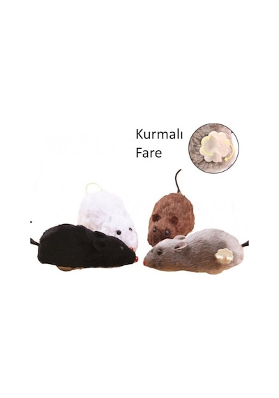 Kurmalı Kedi  Eğitim Oyuncağı Tüylü Fare