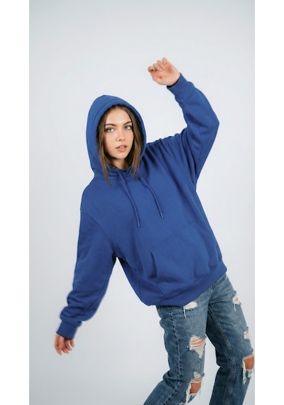 Hoxie Unisex Rahat Kesim Pamuklu Yumuşak Dokulu İçi Polarlı Basic Desenli Kapüşonlu Sweatshirt Koyu Mavi Hoxie Unisex Rahat Kesim Pamuklu Yumuşak Dokulu İçi Polarlı Basic Desenli Kapüşonlu Sweatshirt Koyu Mavi