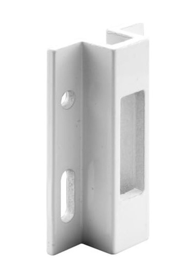 Prime-line E 2124 Sürgülü Kapı Tutucu, Beyaz Ekstrüzyonlu Alüminyum, Kanca Tarzı Mandal İçin, Viking, Tek Paket