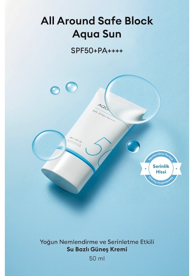 Missha Su Bazlı Nemlendirici Güneş Koruyucu Jel All Around Safe Block Aqua Sun Gel Spf50+/PA++++ 50 ML