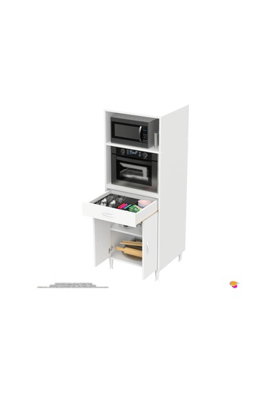 Modilayn Oslo 60x162,4x48 Cm 1 Çekmece, 2 Kapaklı. Mutfağınıza Yer Açan Fırın / Mikrodalga Dolabı. Beyaz Modilayn Oslo 60x162,4x48 Cm 1 Çekmece, 2 Kapaklı. Mutfağınıza Yer Açan Fırın / Mikrodalga Dolabı. Beyaz