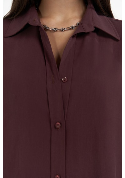 Mai Collection Mai Studios Co. Ginevra Bordo Gömlek Etek Takım Bordo