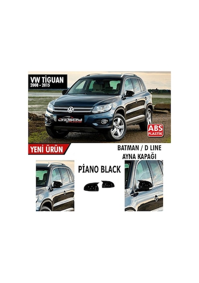 Tiguan 2008-2015 Batman Yarasa Ayna Kapağı Sinyalli Piano Black