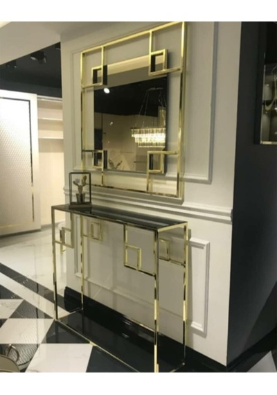 Marisa Gold Dresuar&konsol Ayna Takım Gold