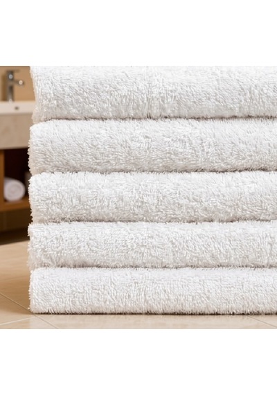 5 Adet Miosse 50x90 Cm %100 Pamuk Beyaz El Yüz Ve Baş Havlusu - Otel Hamam Havlusu