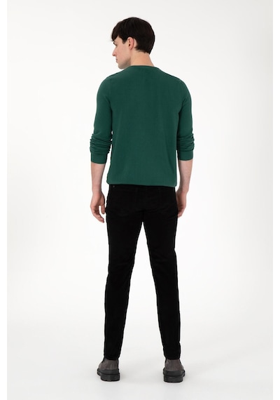 U.S. Polo Assn. Erkek İnce Fitilli Slim Fit Kadife Pantolon Siyah