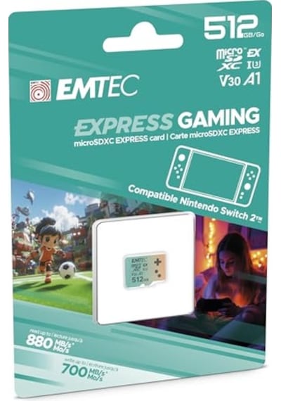 Emtec, Microsdxc 512gb Uhs-ı U3 V30 A1 Express Gaming, Nintendo Switch 2 İle Uyumlu, 880mb/s'ye Kadar Yüksek Hız, Genişletilmiş Bellek, Video Oyunları Ve Uygulamalar İçin İdeal Emtec, Microsdxc 512gb Uhs-ı U3 V30 A1 Express Gaming, Nintendo Switch 2 İle Uyumlu, 880mb/s'ye Kadar Yüksek Hız, Genişletilmiş Bellek, Video Oyunları Ve Uygulamalar İçin İdeal