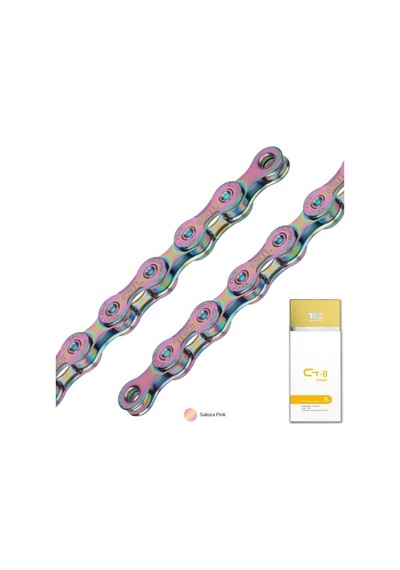 Kmc Tec Renkli Zincir 8 Vites 116 Bakla - Sakura Pınk Mor
