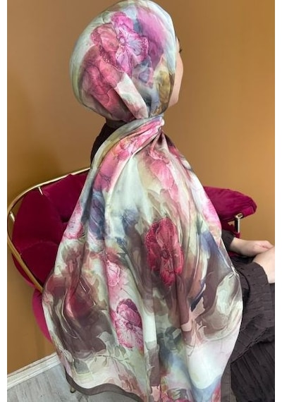 Mimiyum Perla Şal- Orkide Desen - Model 3 Çok Renkli