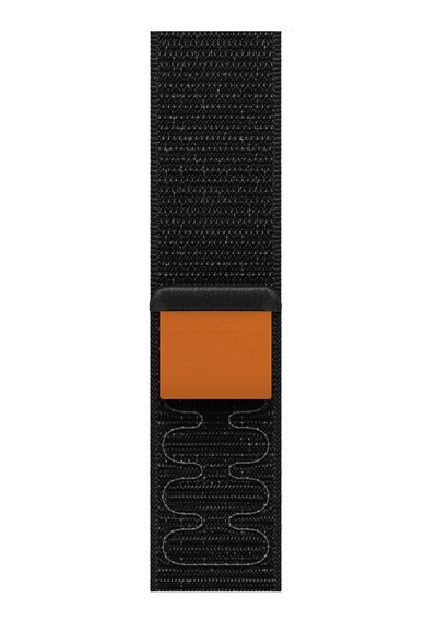 Caseonn Apple Watch Uyumlu Ultra Kordon Dikişli Spor Cırtlı Kumaş Kayış Siyah