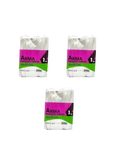 Naksan Arma Şeffaf Naylon 4'lük 28 x 45 CM. Bakkaliye Poşeti Torbası - 1 KG. - Ort. 115 Adet - 3 Paket
