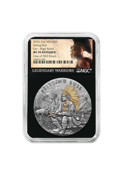 Agakulche Kızılderili Oturan Boğa Gümüş Sikke Coin