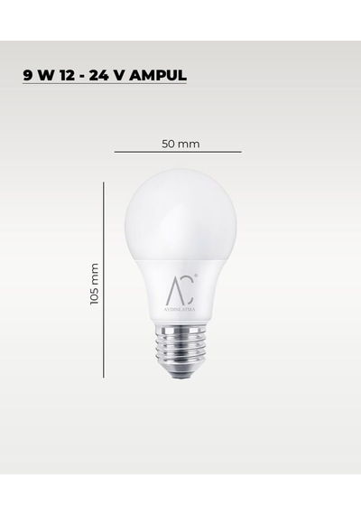 Ac Aydınlatma 9w 12-24v Ampul 6500k - Beyaz Işık - E-27 Duy Diğer
