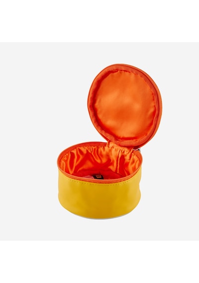 Sarı Suni Deri Ton Balık Makyaj Çantası 10x6 Cm