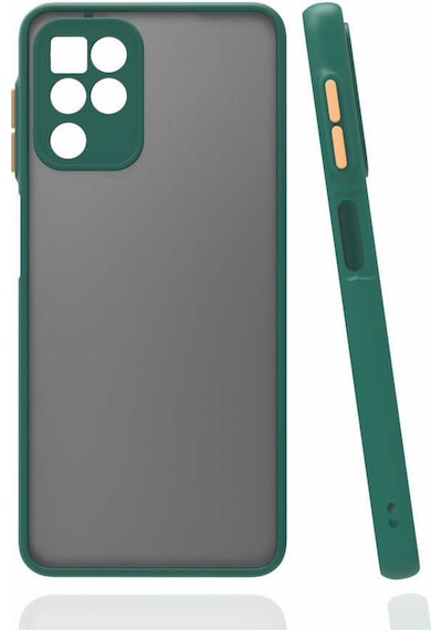 Kilifone - Galaxy M32 Uyumlu Kılıf Arkası Buzlu Renkli Kenarlı Hux Kapak - Koyu Yeşil - T21421