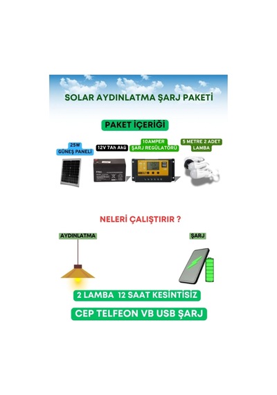 Çobanlar İçin Seyyar Güneş Enerjili Lamba Seti Ve Cep Telefonu Şarj Seti