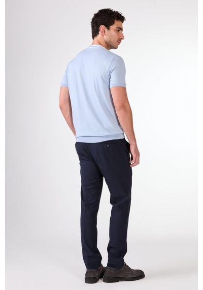 Dufy O Yaka Triko Tshirt Buz Mavisi