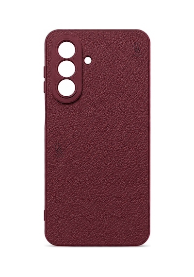 Samsung Galaxy A27 Uyumlu Deri Dokulu Yumuşak Silikon Telefon Kılıfı Kapak Bordo