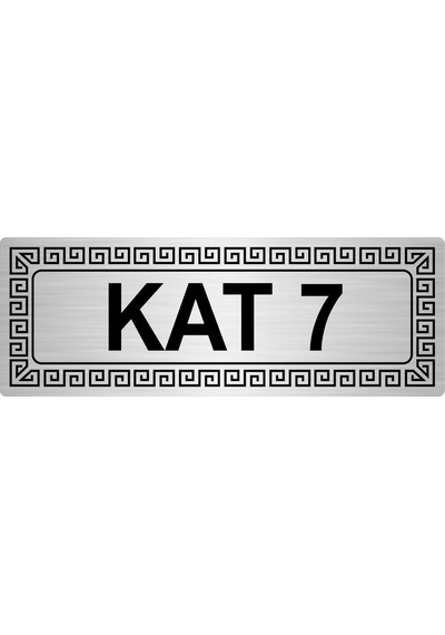 Kat 7 7Cmx20Cm Metal Yönlendirme Levhası Gümüş Renk Metal