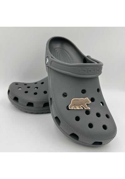 Crocs Terlik Süsü Ve Aksesuarı , Çanta Süsü Jibbitz 3d Yürüyüşteki Ayı 02 Görsel Logo Aksesuar Vizon-kahve