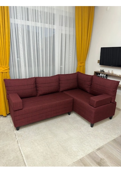 Modern Style Home Köşe Takımı Bordo Modernk024