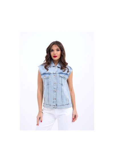 Defymoda 6822 Kot Yelek-açık Mavi Açik Mavi