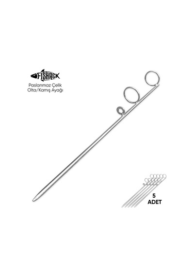 Olta Kamış Ayağı - Paslanmaz Çelik - Fishack - Galvaniz Kaplamalı - 5'li