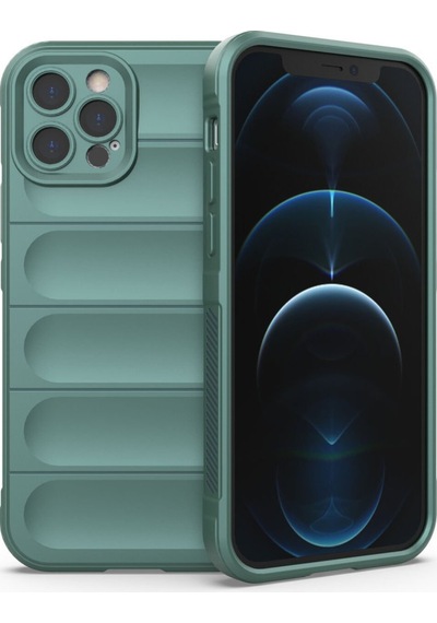 Apple iPhone Uyumlu - 12 Pro Kılıf Optimum Silikon - Koyu Yeşil