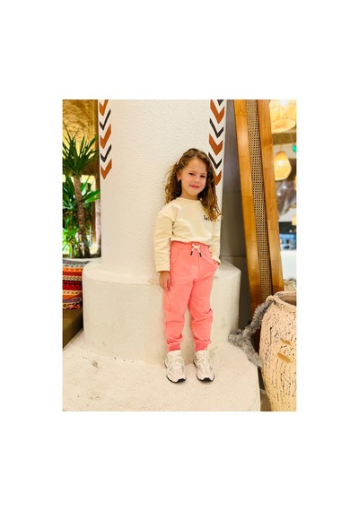 Heyadventure Kız Çocuk Jogger Eşofman Altı Cepli Paçası Kaşkorseli Pembe Pembe