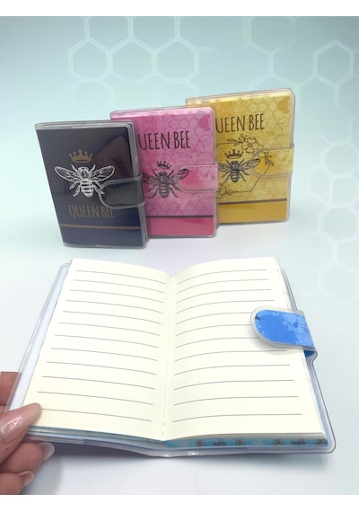 Queen Bee A7 Not Defteri , Çıt Çıtlı Cep Defteri - Mavi