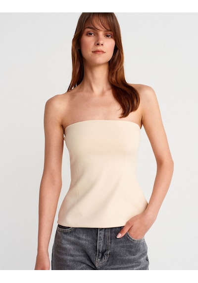 Straplez Top - Taş