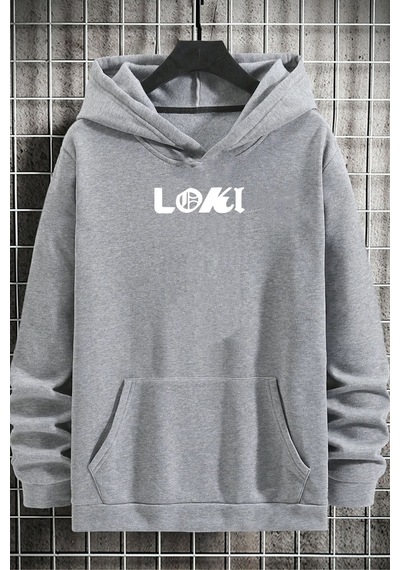 Uyguntarz Unisex Floki Baskılı Sweatshirt Gri