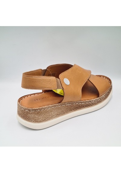 Mammamia D25ys-2395 Taba Renk Hakiki Deri Lastikli Kadın Sandalet Taba