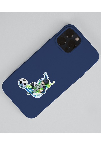 Bluelock- Yoichi Isagi -futbol Anime Telefon Sticker Seti Parlak Kağıt 2 Li - Blue Lock Mavi