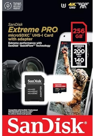 Sandisk 256 Gb Extreme Pro Microsdxc Kartı + Sd Adaptörü + Rescue