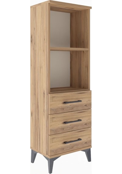 Arges Dolap 2 Raflı 3 Çekmeceli 44x30x134 Çam-çam Çam
