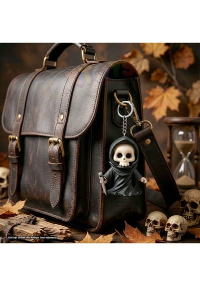 Ölüm Meleği Figürü Anahtarlık, Hediyelik Halloween Çanta Aksesuarı Ve Hareketli Oyuncak Grimz Siyah