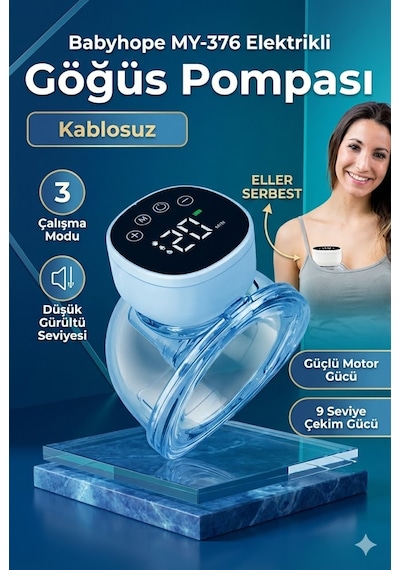 Babyhope MY-376 Göğüs Pompası Şarjlı Giyilebilir Elektrikli Sessiz ve Elleri Serbest Kullanım