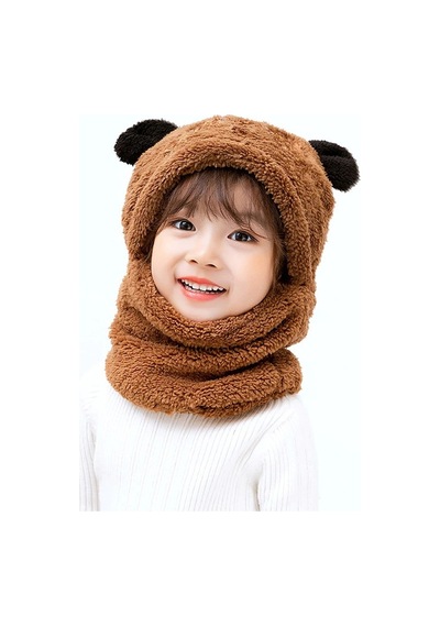 Bundera Panda Çocuk Kapşonlu Peluş Bere Atkı Welsoft Boyunluk