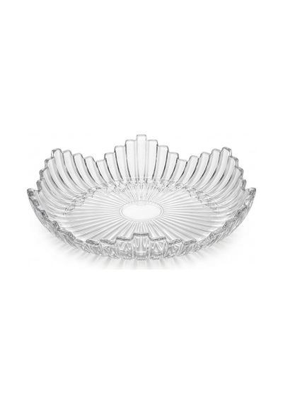 Melody Yuvarlak Cam Tepsi Sunumluk Meyvelik 26 Cm Şeffaf