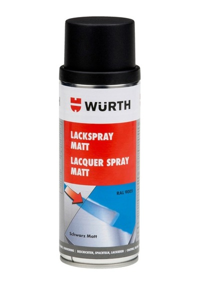 Würth Mat Siyah Sprey Tampon Boyası Ral 9005 400 ML Germany